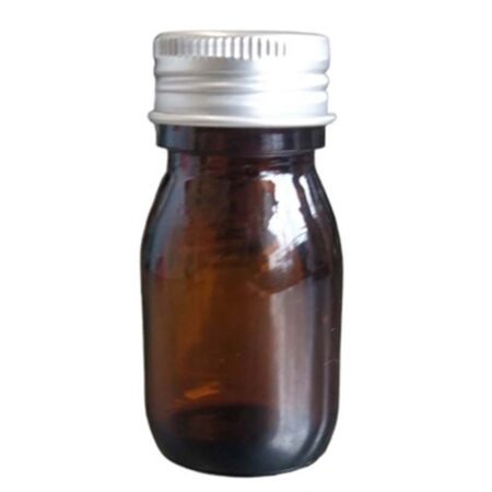 Μπουκάλι γυάλινο 30ml καραμελέ με καπάκι μεταλλικό