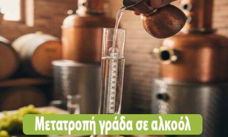 Εργαστηριακός μετρητής για μετατροπή γράδα σε αλκοόλ (vol)